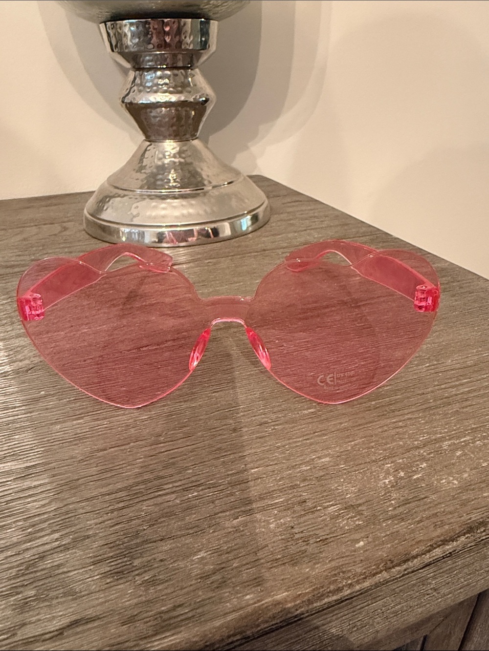 Heart-Shaped Pink Transparent Sunglasses